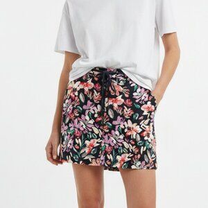 Faded Glory Skort Black Pink Floral Grunge Casual Summer 4